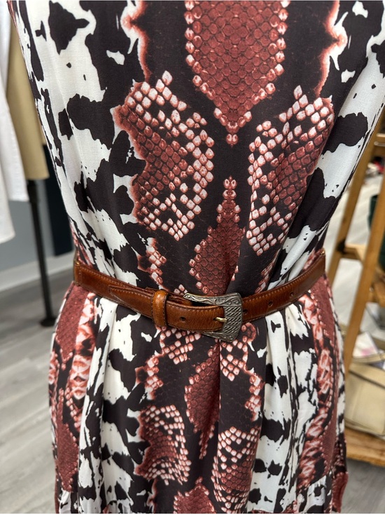 Fossil 1954 Brown Leather Concho Western Belt Boho Vintage Style Size Small main image 9